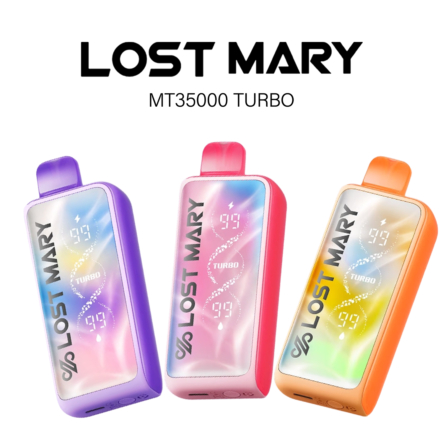 Lost Mary MT35000 Turbo trio — EB Vapes online shop Three Lost Mary MT35000 Turbo disposable vapes in different flavors, part of the EB Vapes online shop selection alongside EB Create devices
